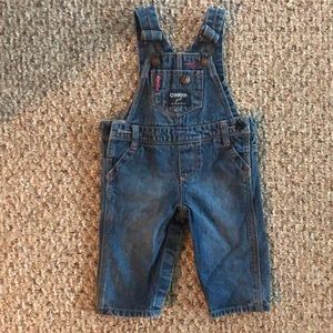 Oshkosh overalls with pink stitching